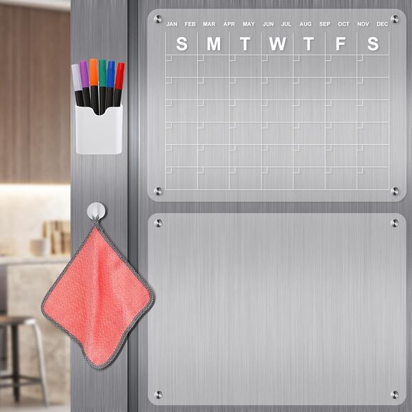 Magnetic Acrylic Neon Dry Erase Board/Calendar for Fridge - Picture 1 of 2
